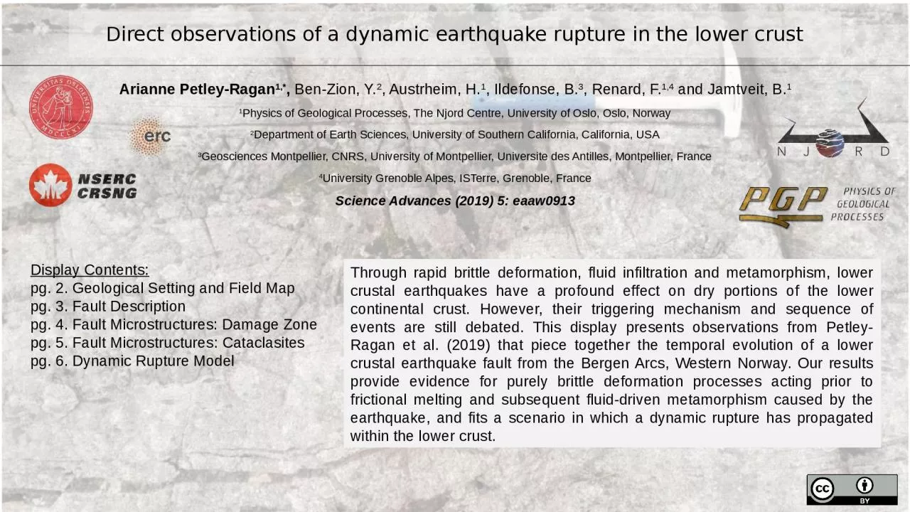 PPT-Direct observations of a dynamic earthquake rupture in the lower crust