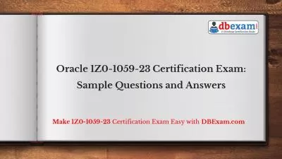 Oracle 1Z0-1059-23 Certification Exam: Sample Questions and Answers