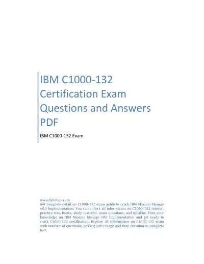 IBM C1000-132 Certification Exam Questions and Answers PDF