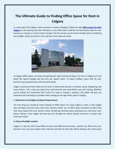 The Ultimate Guide to Finding Office Space for Rent in Calgary