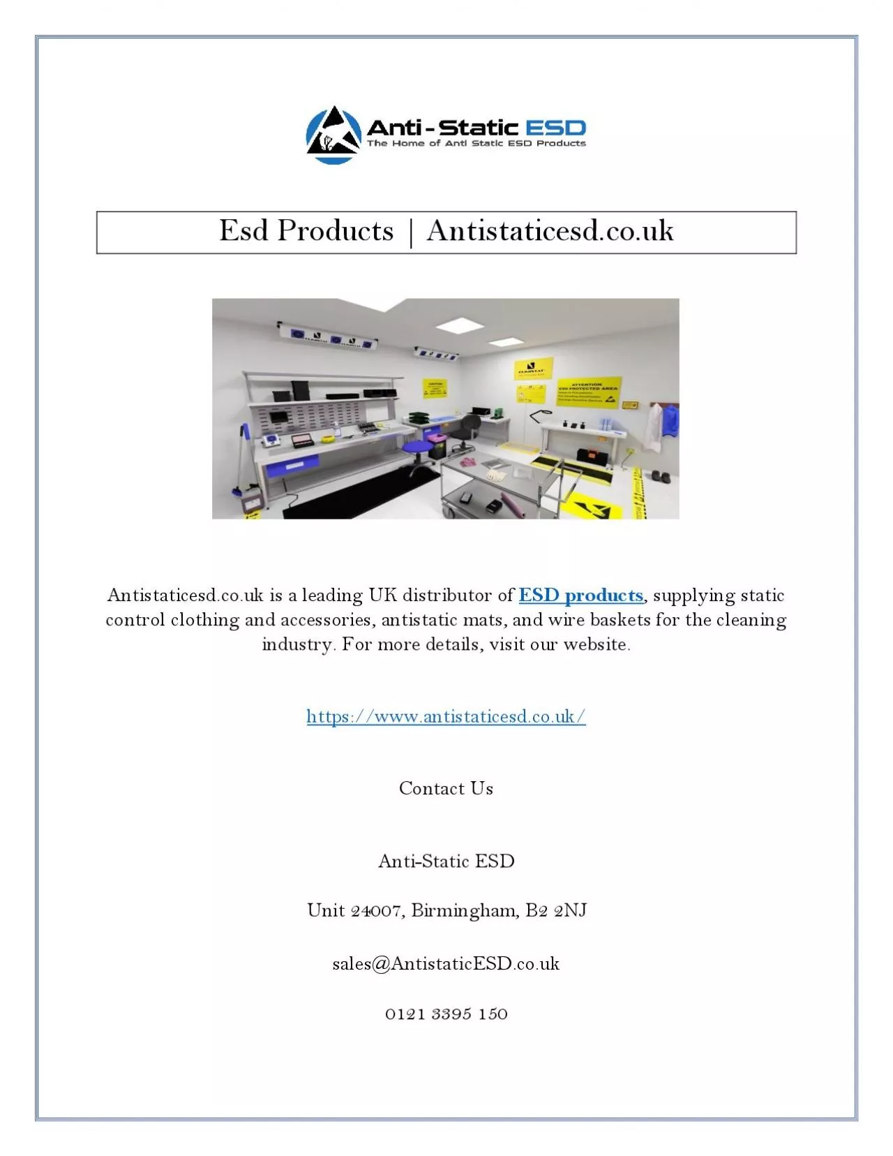 PDF-Esd Products | Antistaticesd.co.uk