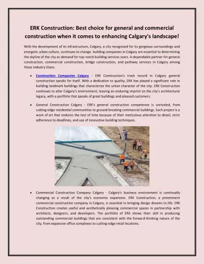 ERK Construction: Best choice for general and commercial construction when it comes to enhancing Calgary\'s landscape!