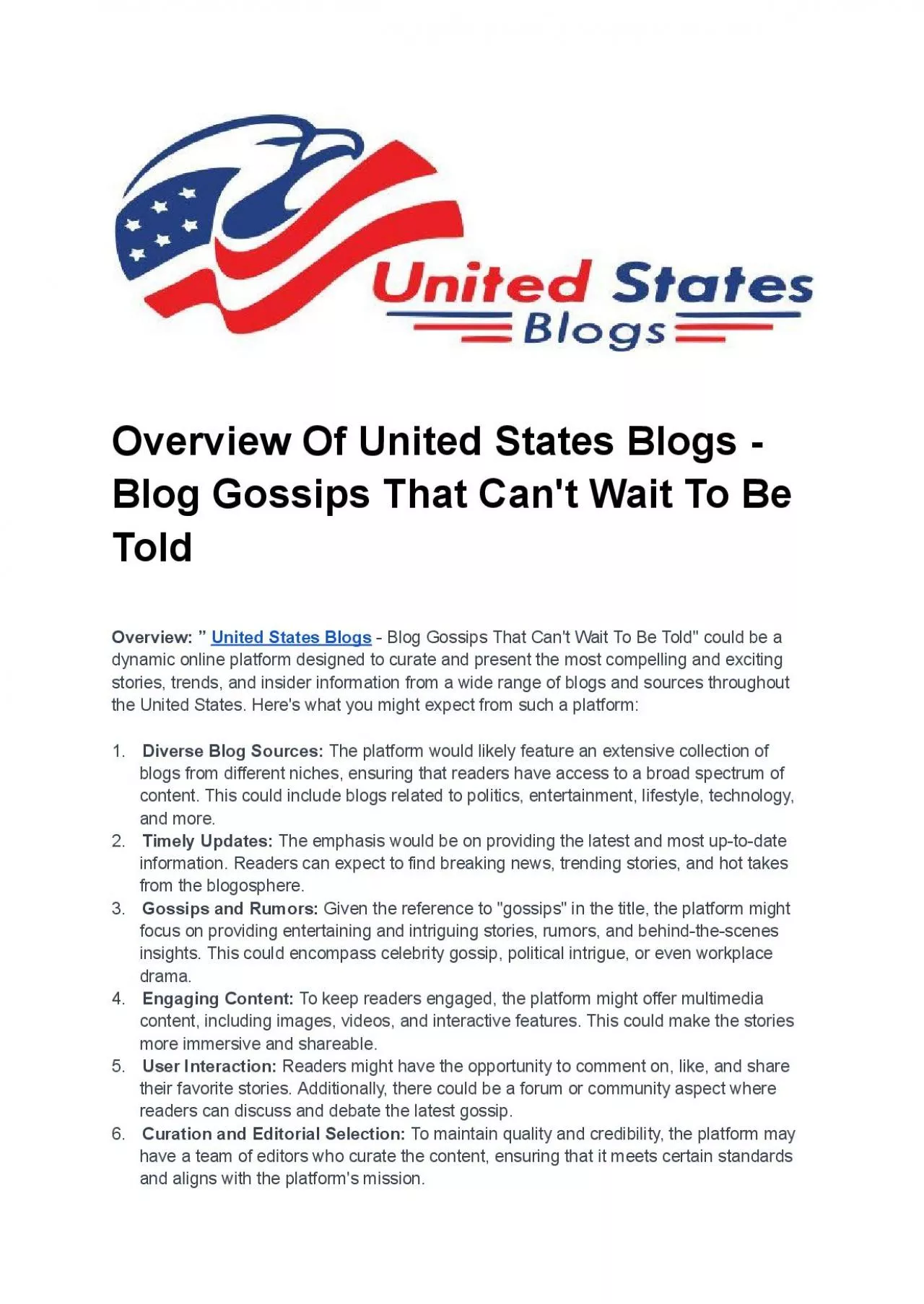 PDF-United States Blogs - Blog Gossips That Can\'t Wait To Be Told