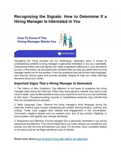 Recognizing the Signals: How to Determine If a Hiring Manager Is Interested in You