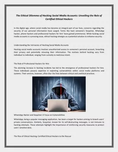 The Ethical Dilemma of Hacking Social Media Accounts: Unveiling the Role of Certified Ethical Hackers