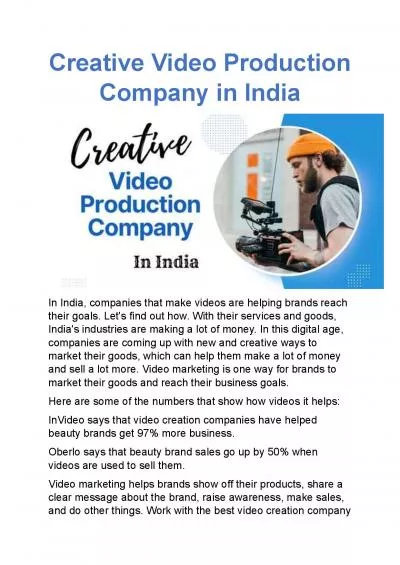 Creative Video Production Company in India