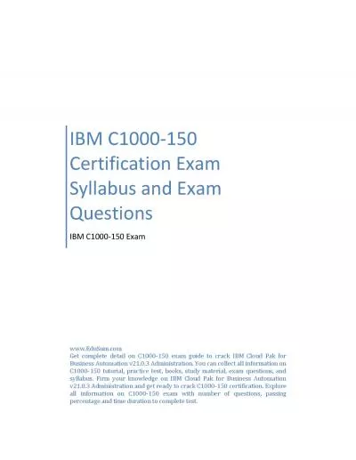 IBM C1000-150 Certification Exam Syllabus and Exam Questions