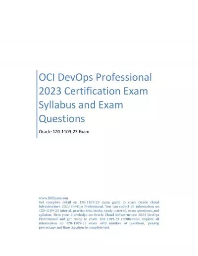 OCI DevOps Professional 2023 Certification Exam Syllabus and Exam Questions