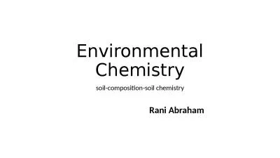 Environmental Chemistry soil-composition-soil chemistry