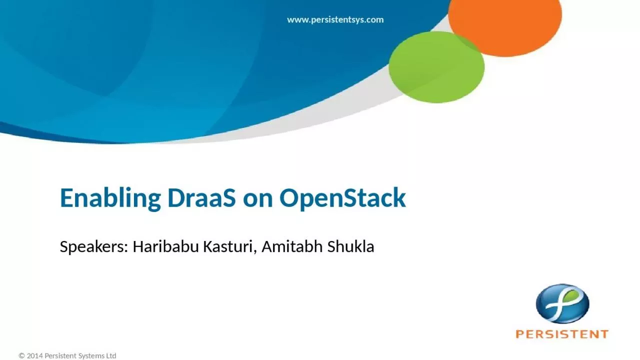 PPT-Enabling DraaS on OpenStack