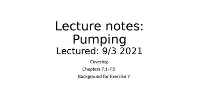 Lecture   notes: Pumping