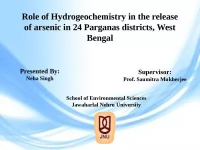 Role of Hydrogeochemistry in the release of arsenic in 24 Parganas districts, West Bengal