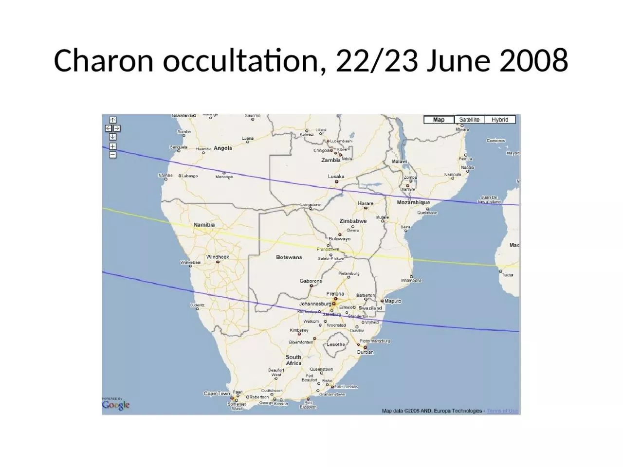 PPT-Charon occultation, 22/23 June 2008