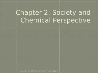 Chapter 2: Society and Chemical Perspective