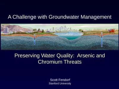 A  Challenge  with  Groundwater Management