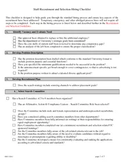 Staff Recruitment and Selection Hiring Checklist
