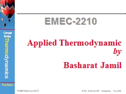 EMEC-2210 Applied Thermodynamic