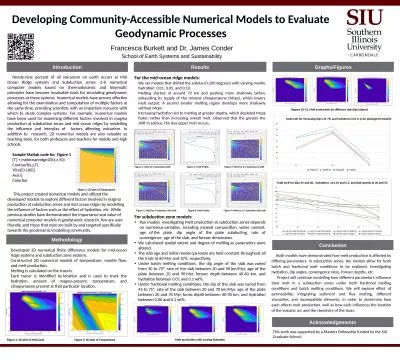 Developing Community-Accessible Numerical Models to Evaluate Geodynamic Processes