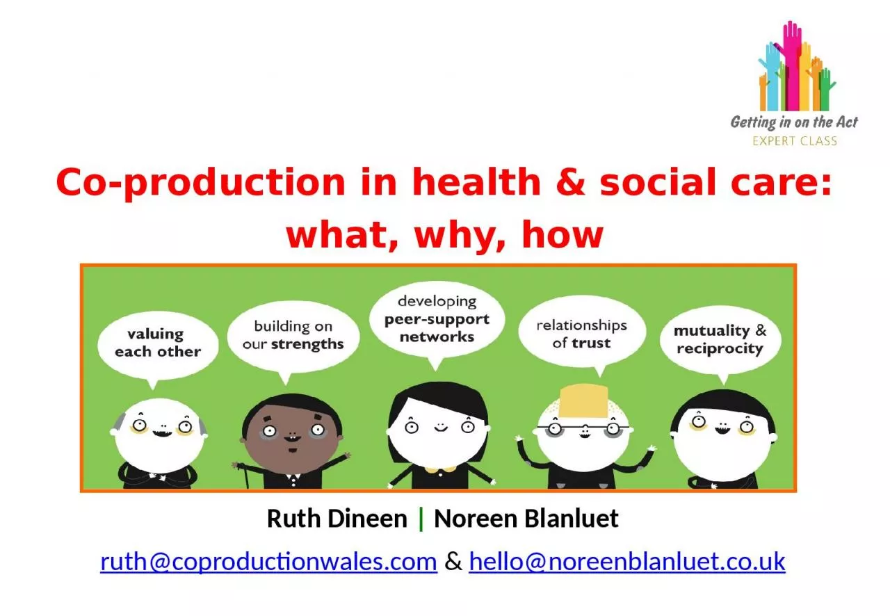 Co-production in health & social care: