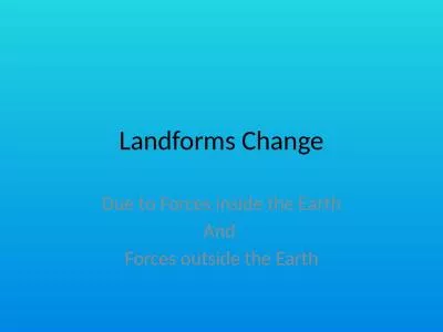 Landforms Change Due to Forces inside the Earth