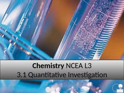 Chemistry  NCEA  L3 3.1