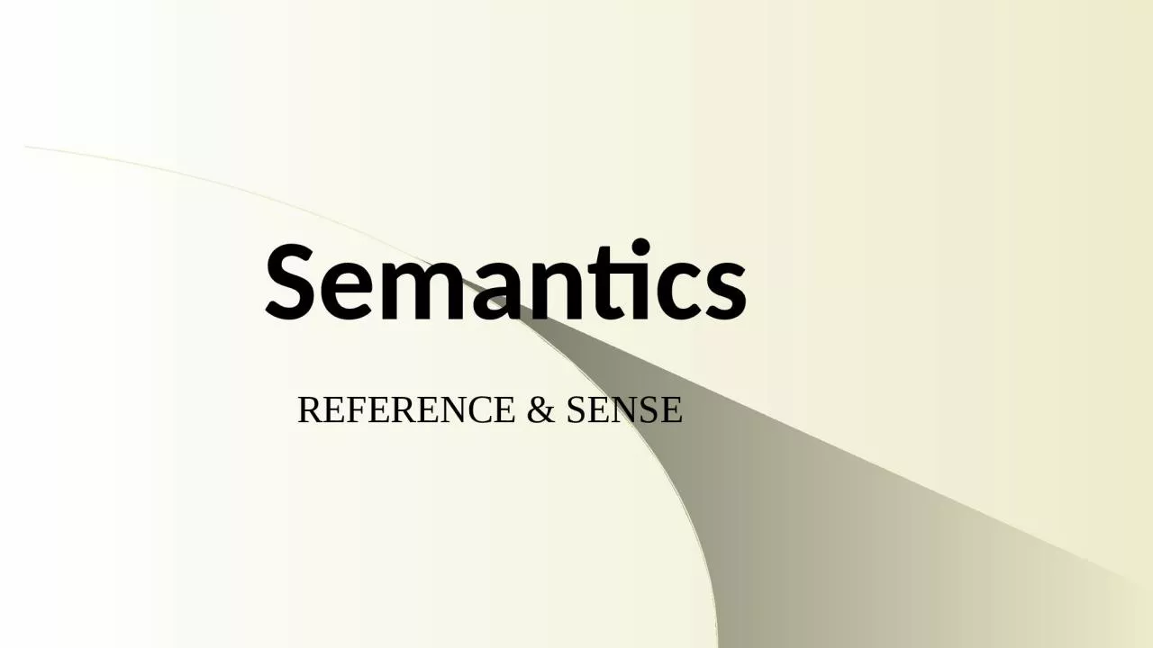 PPT-Semantics REFERENCE & SENSE