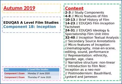 Autumn 2019 EDUQAS A Level Film Studies