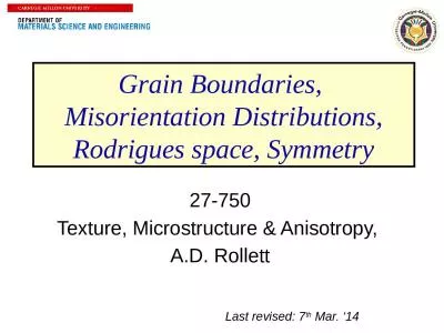 1 Grain Boundaries,  Misorientation