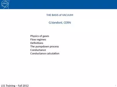 1 THE BASIS of VACUUM G.Vandoni