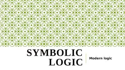 Symbolic logic Modern logic