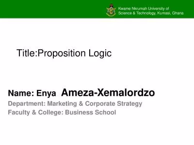 Title: Proposition Logic