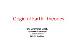 Origin of Earth -Theories