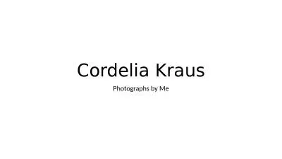 Cordelia Kraus Photographs by Me