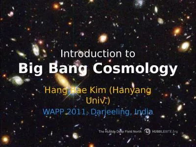 Introduction to Big Bang Cosmology