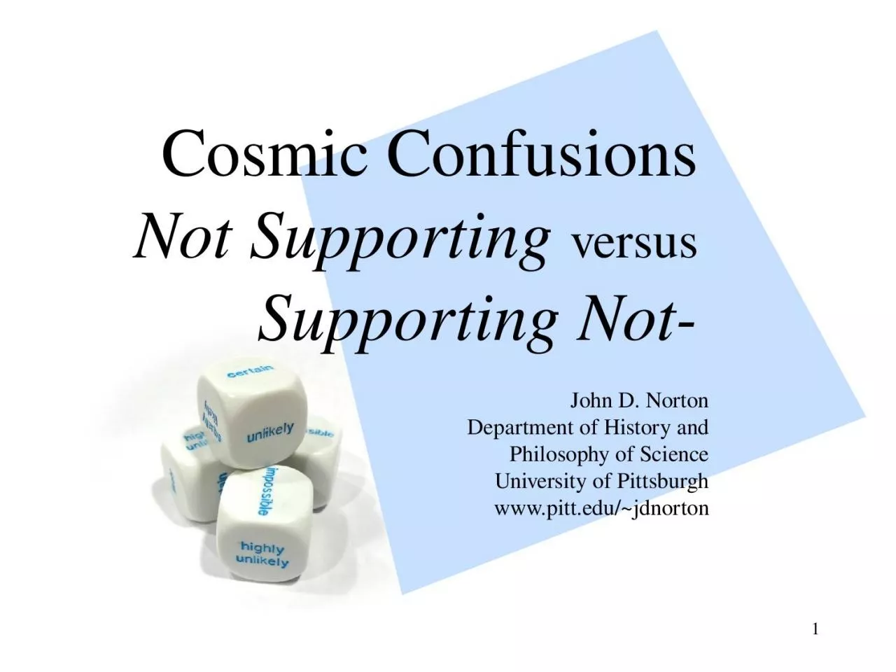 1 Cosmic Confusions Not Supporting
