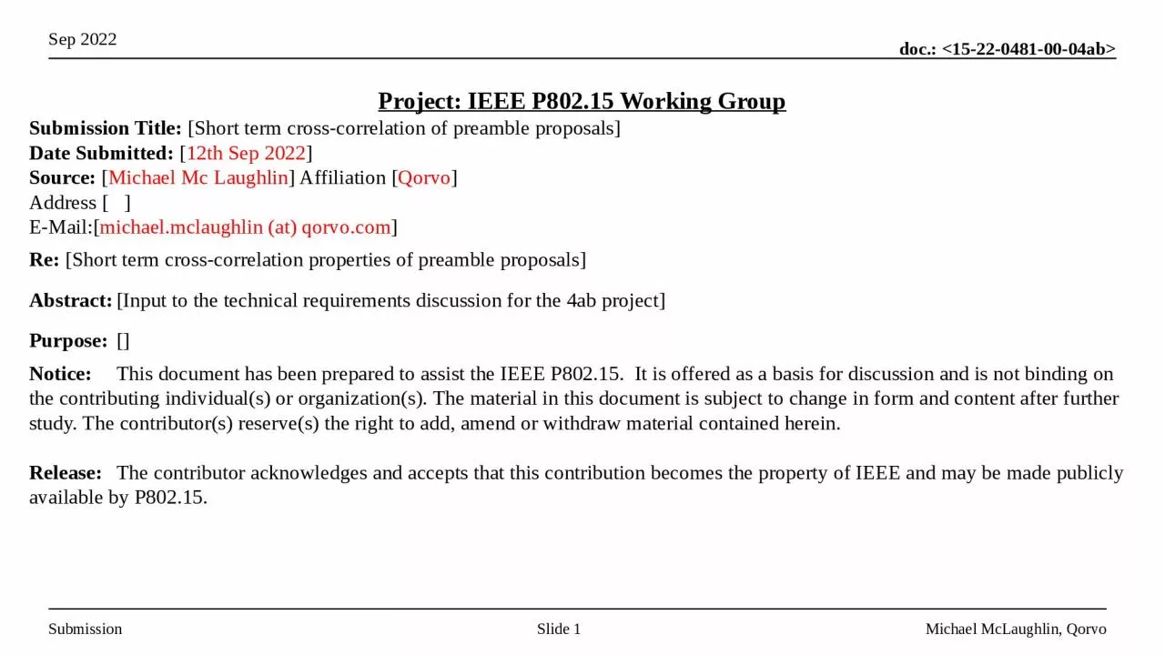 Project: IEEE P802.15 Working Group