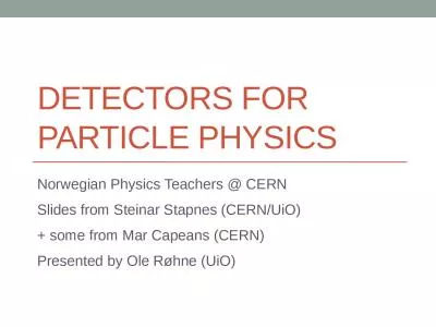 Detectors for Particle Physics