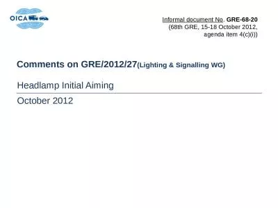 Comments on GRE/2012/27 (Lighting & Signalling WG)