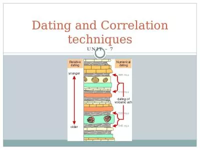 UNIT - 7 Dating and Correlation techniques