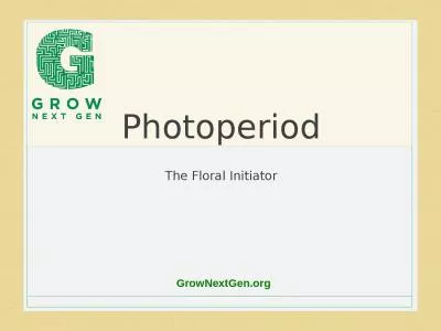 Photoperiod The Floral Initiator