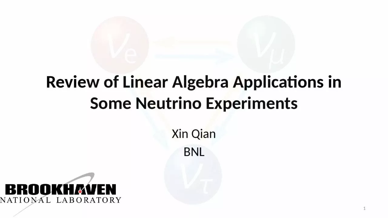 PPT-Review of Linear Algebra Applications in Some Neutrino Experiments