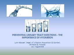 PREVENTING URINARY TRACT INFECTIONS - THE IMPORTANCE OF HYDRATION