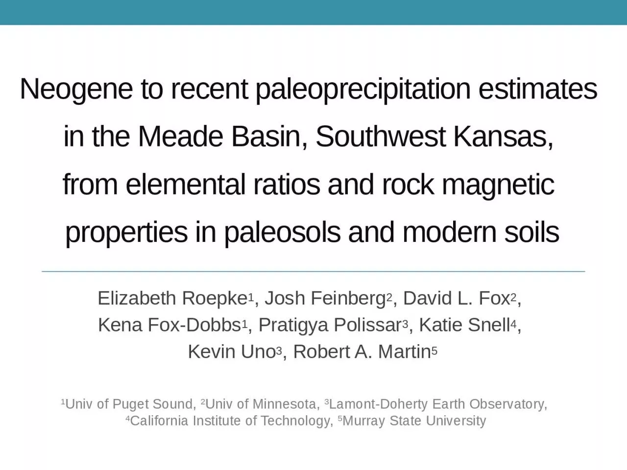 PPT-Neogene to recent paleoprecipitation estimates