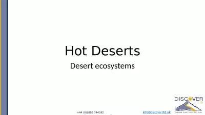 Hot Deserts Desert ecosystems