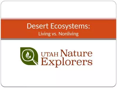 Desert Ecosystems: Living vs. Nonliving