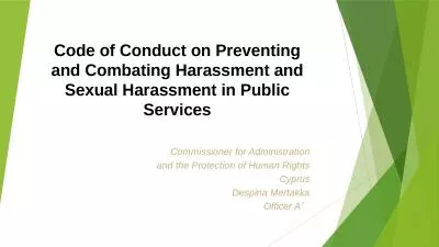 Code of Conduct on Preventing and Combating Harassment and Sexual Harassment in Public