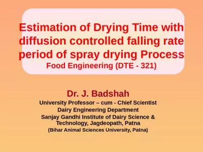 Estimation of Drying  Time