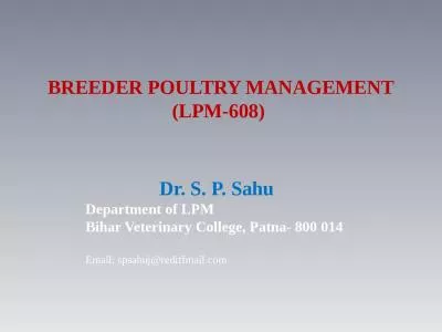 BREEDER POULTRY  MANAGEMENT