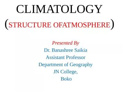 CLIMATOLOGY ( STRUCTURE OFATMOSPHERE