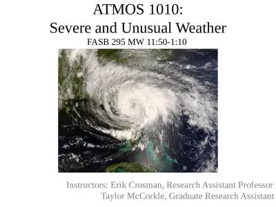 ATMOS 1010: Severe and Unusual Weather